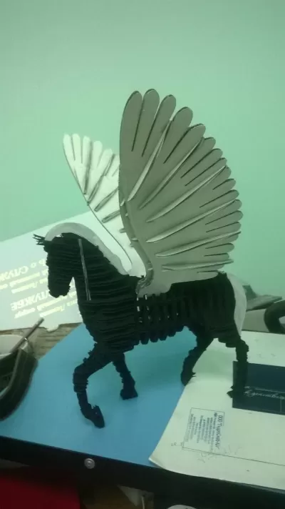 Kanatlı At 3D Puzzle Ücretsiz Vektör CDR çizimi