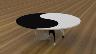 Yin Yang Masa 3D Bulmaca Ücretsiz Vektör CDR çizimi