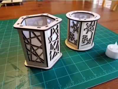 Lazer Kesim Mumluk Fener Çizgileri DXF Dosyası DXF çizimi