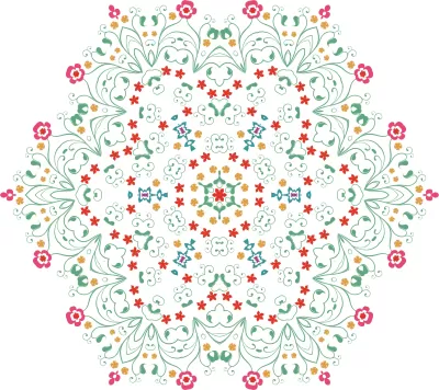 Çiçek Mandala Ücretsiz Vektör CDR çizimi