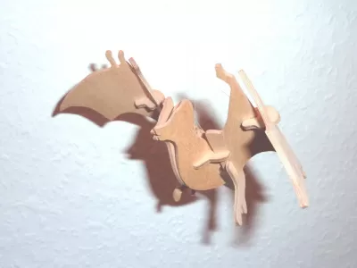 Yarasa 3D Puzzle DXF Dosyası DXF çizimi