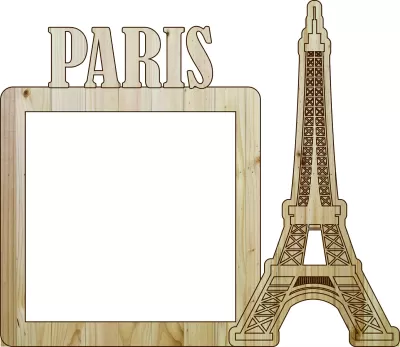 Lazer Kesim Fotoğraf Çerçevesi Paris Ücretsiz Vektör CDR çizimi