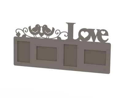 Aşk Çerçevesi Lazer Kesim DXF Dosyası DXF çizimi