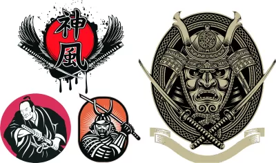 Japon Samuray Ücretsiz Vektör CDR çizimi