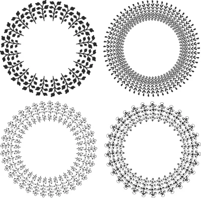 Mandala Çelenk Ücretsiz Vektör CDR çizimi
