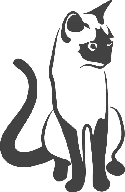 Kedi Oturma 2 DXF Dosyası DXF çizimi