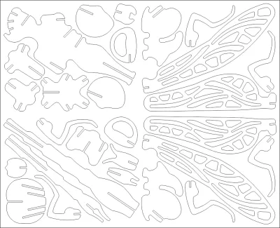 Yusufçuk Puzzle 2mm DXF Dosyası DXF çizimi
