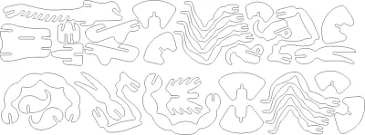 Akrep 3D Puzzle Lazer Kesim DXF Dosyası DXF çizimi