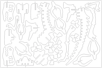 3D Dino DXF Dosyası DXF çizimi
