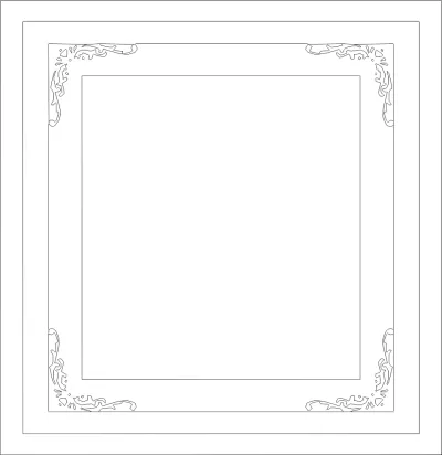 Dekoratif Çerçeve DXF Dosyası DXF çizimi