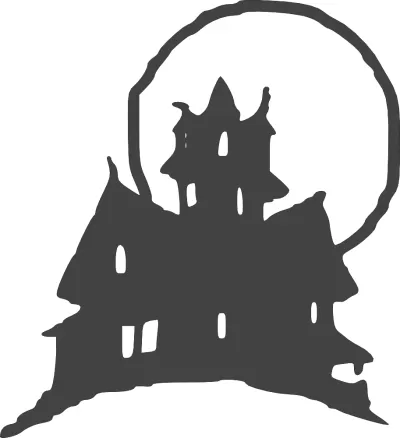 Cadılar Bayramı Clipart Şatosu DXF Dosyası DXF çizimi