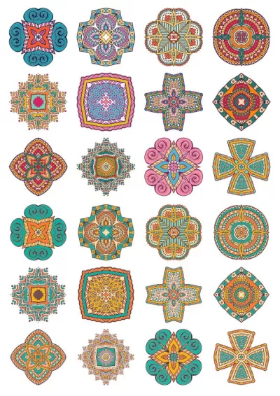 Yuvarlak Süs Mandala Vektörleri Ücretsiz Vektör Seti CDR çizimi