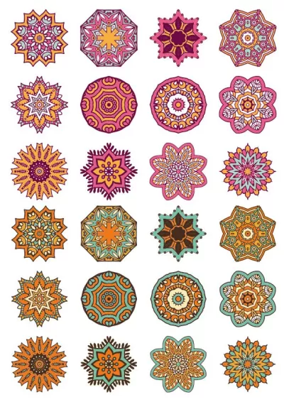 Mandala Süsleme Çemberleri Vektör Seti Ücretsiz Vektör CDR çizimi