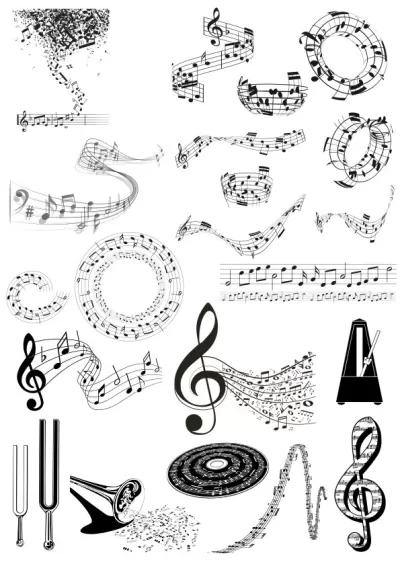 Ücretsiz Müzik Notaları Vektörü CDR çizimi
