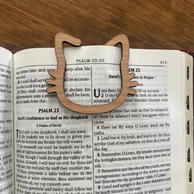 Lazer Kesim Kedi Kitap Ayracı CDR çizimi