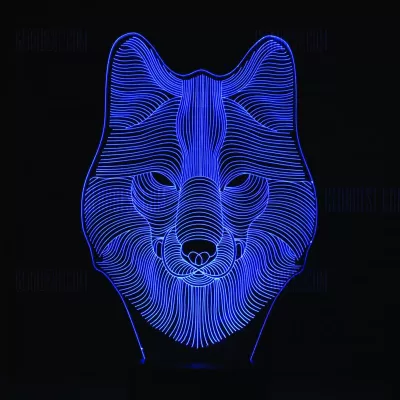 Kurt 3D LED Gece Lambası Ücretsiz Vektör CDR çizimi