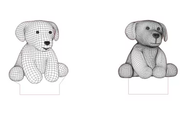 Yavrular 3D LED Gece Lambası Ücretsiz Vektör CDR çizimi