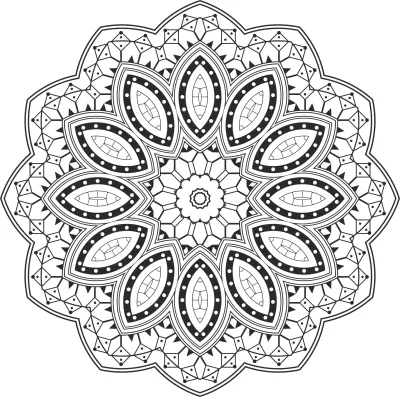 Mandala Tasarımı Ücretsiz Vektör CDR çizimi