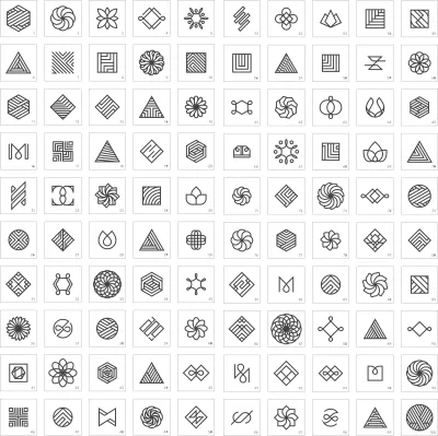 Geometrik Hazır Logo Seti Ücretsiz Vektör CDR çizimi