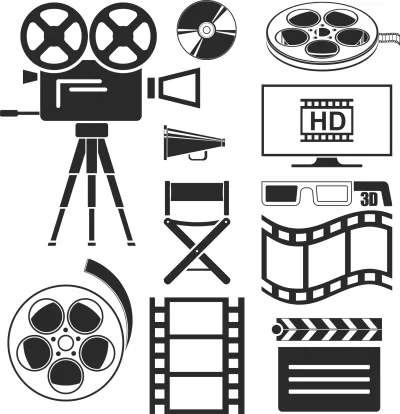 Film İkonları Ücretsiz Vektör CDR çizimi