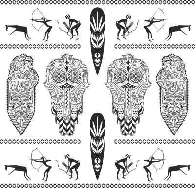 Afrika Totem Vektör Seti Ücretsiz Vektör CDR çizimi