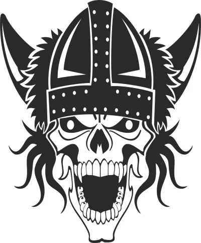 Viking Kafatası Baskı Ücretsiz Vektör CDR çizimi