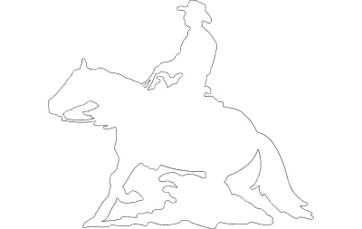At ve Binici Silueti dxf Dosyası DXF çizimi