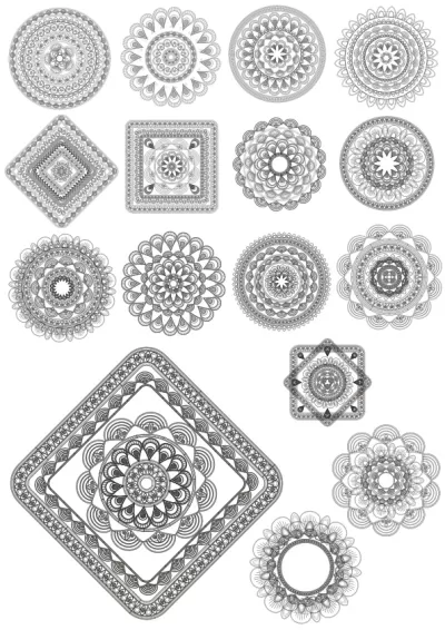 Mandala Süsler Ücretsiz Vektör CDR çizimi