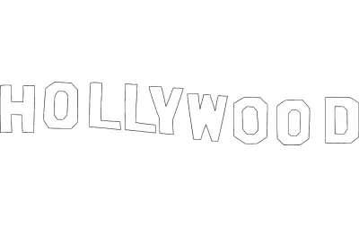 Hollywood Silüeti dxf Dosyası DXF çizimi