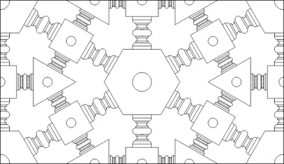 Arap Geometrik Desen DWG Dosyası DWG çizimi