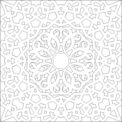 İslami Ornament Vektör Desen DWG Dosyası DWG çizimi