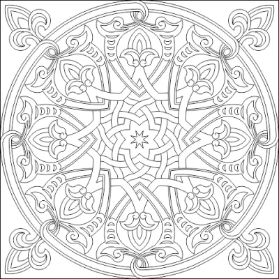 İslami Dekoratif Desen DWG Dosyası DWG çizimi