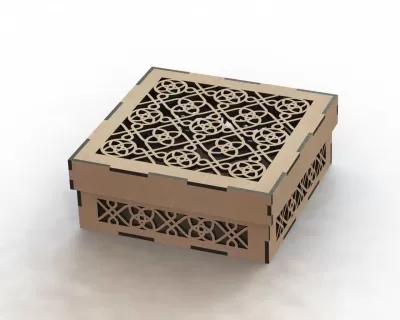 Lazer Kesim Ahşap Kutu Şablonu DXF Dosyası DXF çizimi