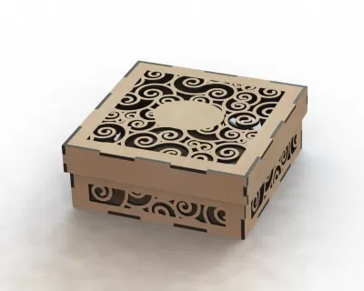 Lazer Kesim Ahşap Kutu Şablonu DXF Dosyası DXF çizimi