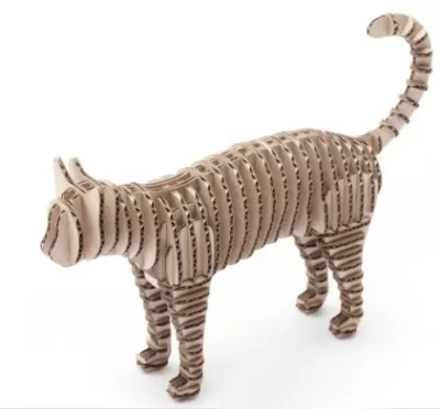 Kedi 3D Puzzle DXF Dosyası DXF çizimi