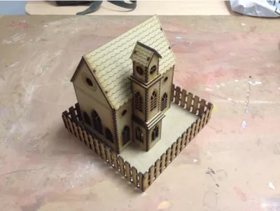 Lazer Kesim Kilise SVG Dosyası SVG çizimi