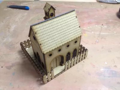 Kilise Lazer Kesim SVG Dosyası SVG çizimi