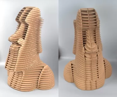 Moai Heykeli Lazer Kesim 3mm DXF Dosyası DXF çizimi