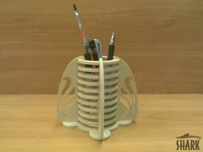 Kalemlik Lazer Kesim Ücretsiz Vektör AI çizimi