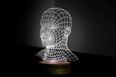 3D Gece Lambası Ücretsiz Vektör AI çizimi
