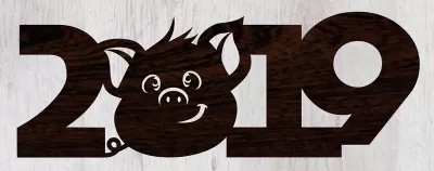 Piggy 2019 Lazer Kesim Ücretsiz Vektör CDR çizimi