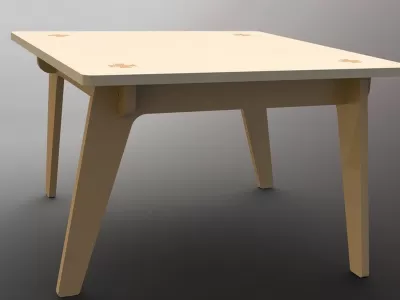 Basit Masa Lazer Kesim DXF Dosyası DXF çizimi