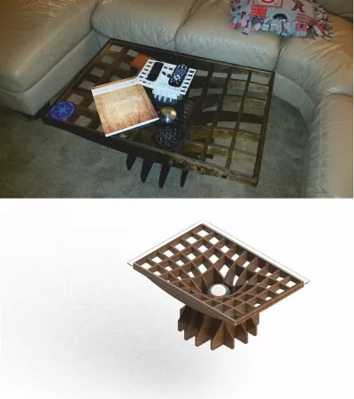 Kontraplak Mobilya Modern Masa DXF Dosyası DXF çizimi
