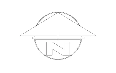 Kuzey Ok Sembolü Düz dxf Dosyası DXF çizimi
