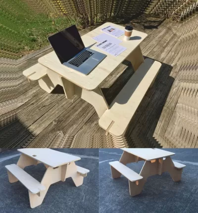 Kendin Yap Piknik Masası Lazer Kesim CNC Router Planları Ücretsiz Vektör CDR çizimi