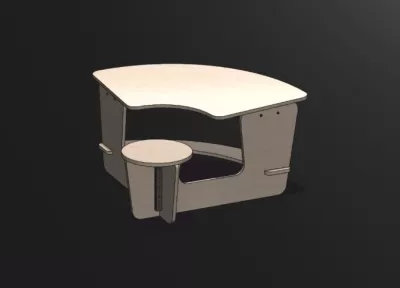 Çocuk Masa ve Sandalye DXF Dosyası DXF çizimi