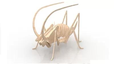 Çekirge 1.5mm Böcek 3D Ahşap Puzzle DXF Dosyası DXF çizimi