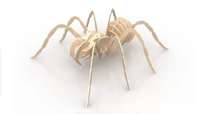 Örümcek 6mm Ahşap Böcek 3D Puzzle DXF Dosyası DXF çizimi