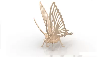 Kelebek Ahşap Böcek 3D Puzzle 3mm DXF Dosyası DXF çizimi
