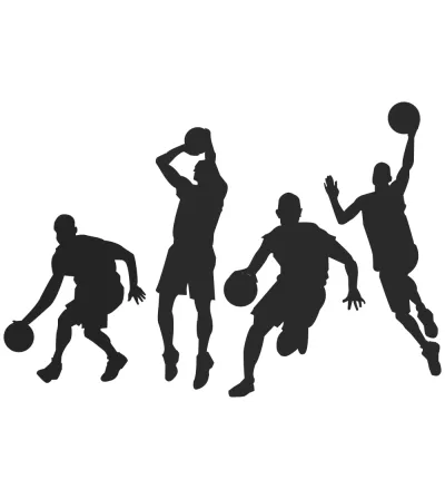 Basketbol Oynayan İnsanların Silueti Ücretsiz Vektör CDR çizimi